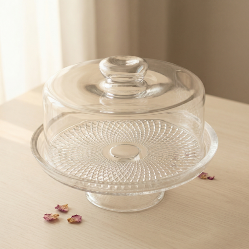 Conjunto Queijeira de Vidro VTZZ Natural Vitazza
