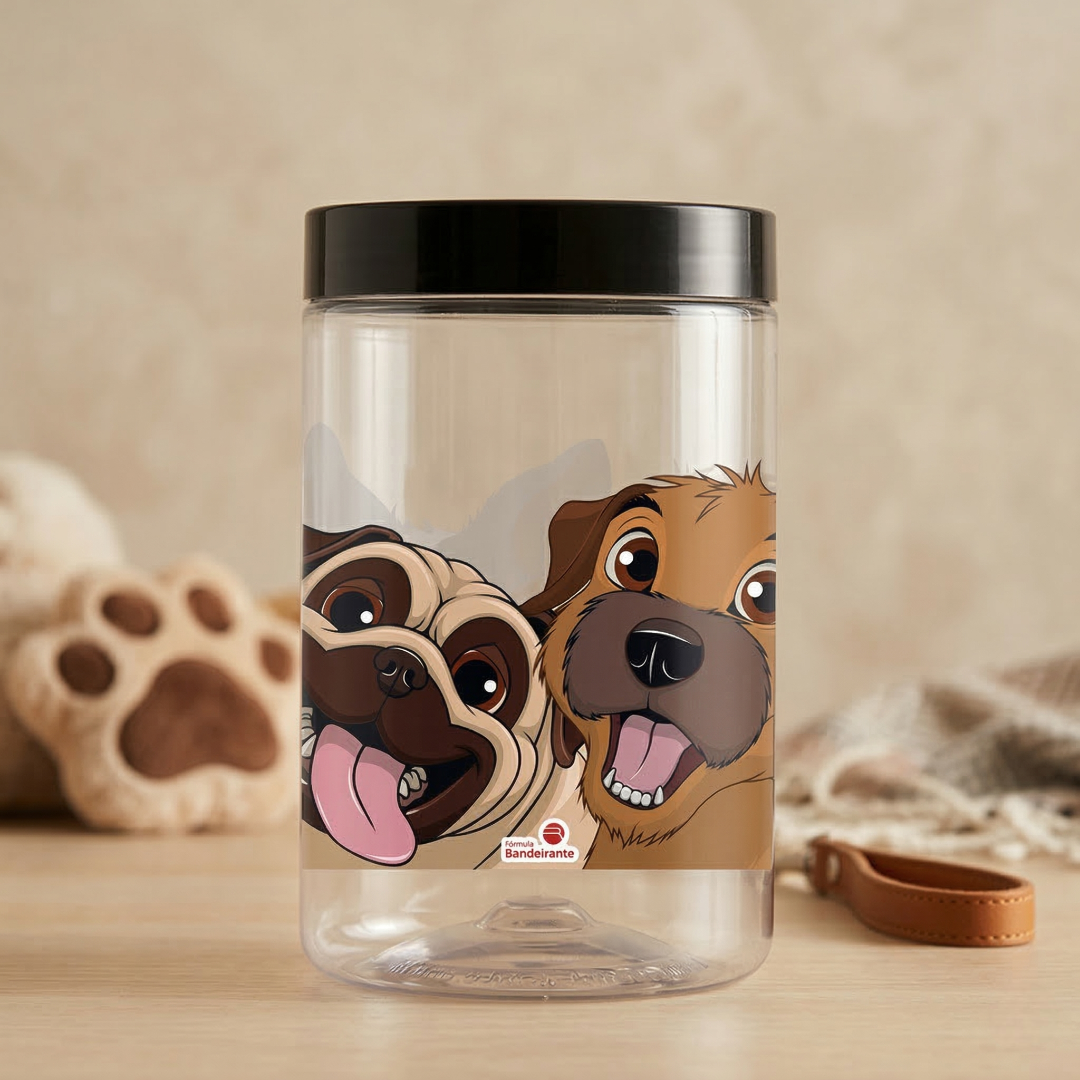 Pote PET Transparente Mix Dog
