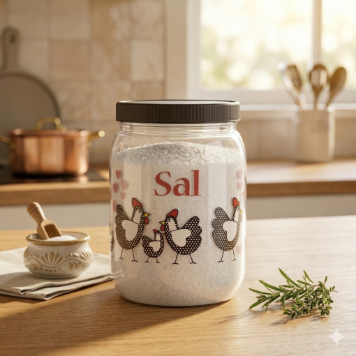 Pote PET Transparente Galinha Sal 1000ml