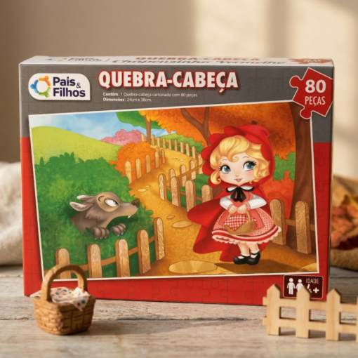 Quebra-cabeça infantil 80 peças Chapeuzinho Vermelho
