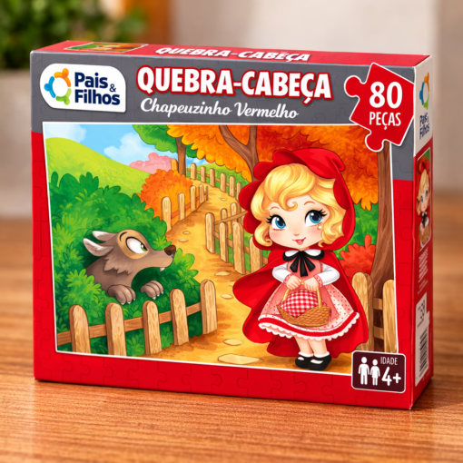 Quebra-cabeça infantil 80 peças Chapeuzinho Vermelho