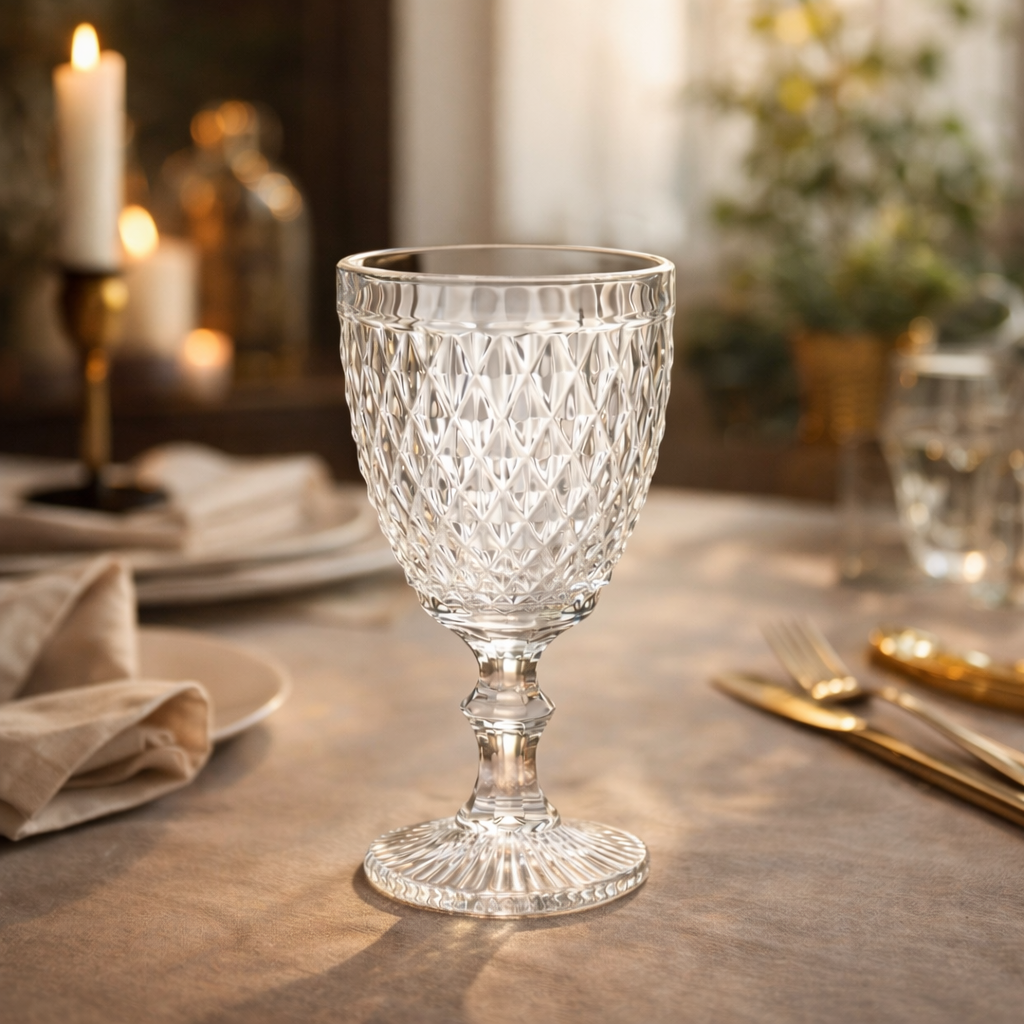 Conjunto de Taças em Vidro 6 peças Bico de Abacaxi 300ml