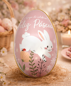 Ovo de Páscoa Metal Decorativo Coelho para Enfeite