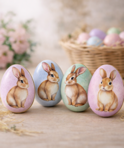 Ovo de Páscoa Decorativo em Metal Coelhinho Mini