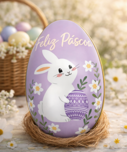 Ovo de Páscoa Metal Decorativo Coelho para Enfeite