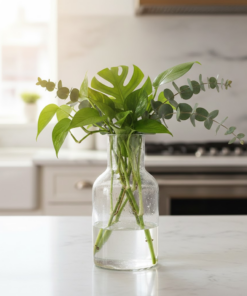 Vaso de Vidro Decorativo Transparente para Flores