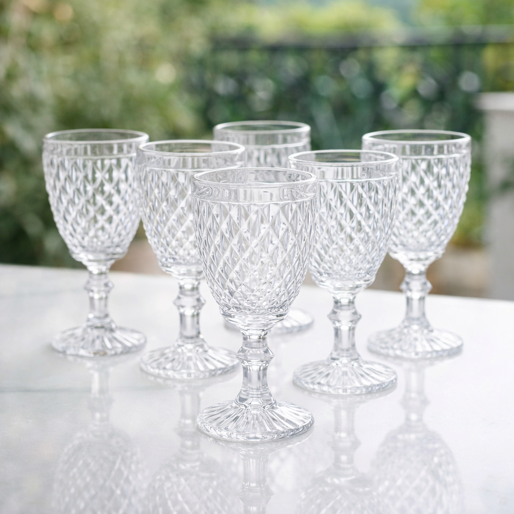 Conjunto de Taças em Vidro 6 peças Bico de Abacaxi 300ml