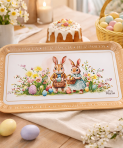 Bandeja Feliz Páscoa Melamina Resistente