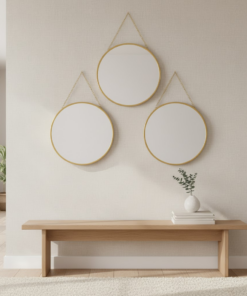 Espelho Redondo Decorativo para Parede 22cm 3 Peças