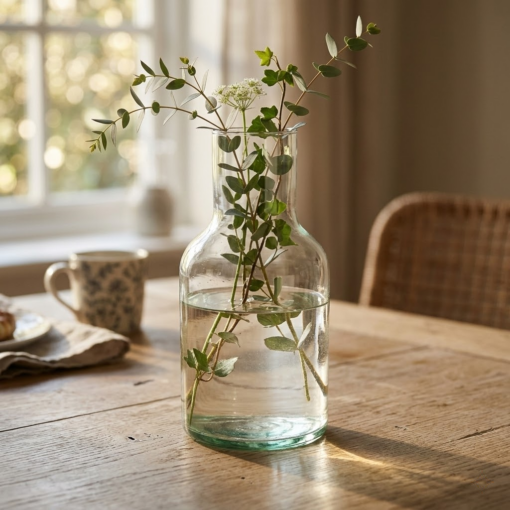 Vaso de Vidro Decorativo Transparente para Flores