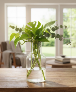 Vaso de Vidro Decorativo Transparente para Flores