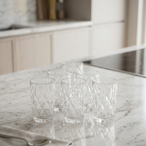 Jogo com 6 copos de Vidro Stella 400ml Vista Home