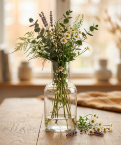 Vaso de Vidro Decorativo Transparente para Flores