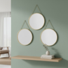 Espelho Redondo Decorativo para Parede 22cm 3 Peças
