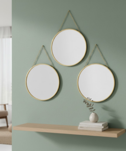 Espelho Redondo Decorativo para Parede 22cm 3 Peças