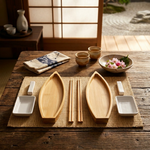 Conjunto para Sushi Bambu 8 Peças Nagasaki Lyor