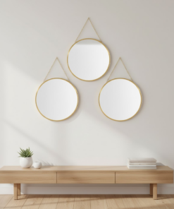 Espelho Redondo Decorativo para Parede 22cm 3 Peças