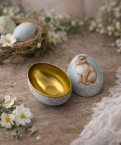 Ovo de Páscoa Decorativo em Metal Coelhinho Mini