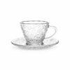 Jogo Xícara Café 160ml Vidro Fleur com Pires Elegante
