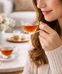 Jogo Xícara Café 160ml Vidro Fleur com Pires Elegante