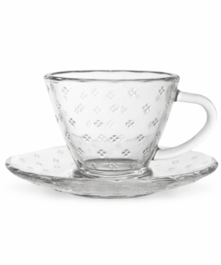 Xícaras Café Vidro 80ml Petit com Pires Elegante