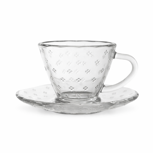 Xícaras Café Vidro 160ml Petit com Pires Elegante