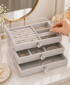 Porta Joias Organizador com Gavetas e Divisórias