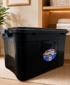 Caixa Organizadora Multiuso Plástica 56 Litros Com Tampa