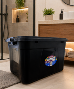 Caixa Organizadora Multiuso Plástica 56 Litros Com Tampa