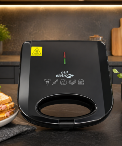 Grill e Sanduicheira Elétrica Preta 220V Util