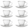 Xícaras Café Vidro 80ml Petit com Pires Elegante