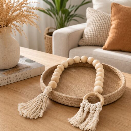 Colar Decorativo de Madeira 70cm para Mesa e Ambientes