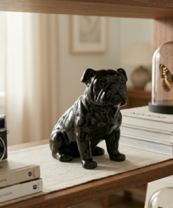 estatueta de cachorro cerâmica 13.5x11.8cm