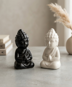 estatueta decorativa branca minimalista