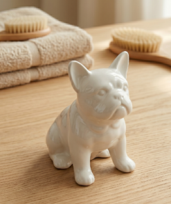 estatueta de cachorro cerâmica MK Estrela