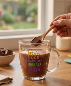 caneca de vidro com estampa XHome