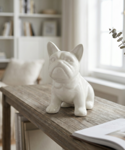 estatueta de cachorro cerâmica MK Estrela