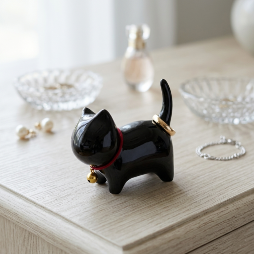 Estatueta para Decoração de Cerâmica Gato MK Estrela