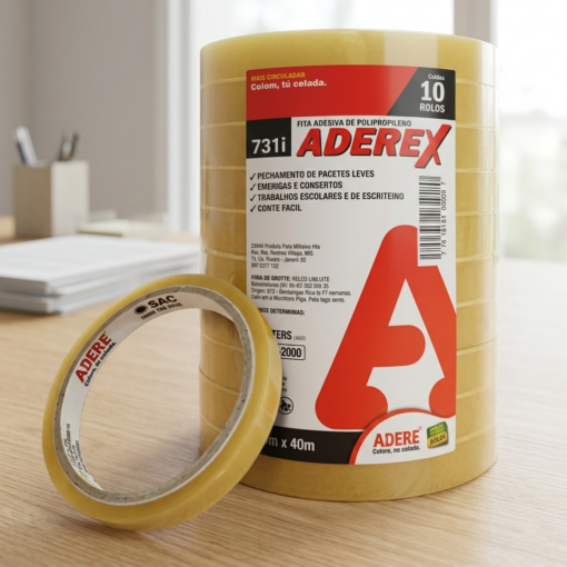 Fita Adesiva de Empacotamento Aderex Mel 12mm x 40m Adere