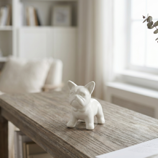 Estatueta de Cerâmica Cachorro 6,8x6,8cm MK Estrela