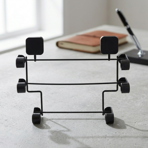 Porta Rolos Triplo Pastilha Preto Metaltru