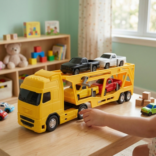 Caminhão Cegonheira Voyager com 2 Carrinhos Roma Brinquedos