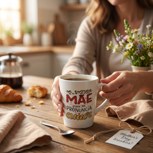 Caneca de Vidro Tulipa Dia das Mães 250ml Nadir