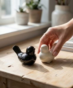 kit passarinhos decorativos cerâmica