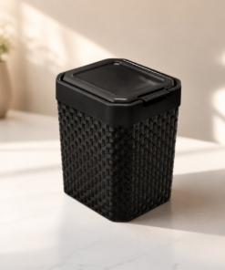 lixeira rattan preta