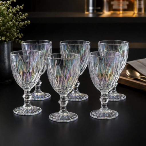 Taça Diamond Furta Cor Vidro 340ml Jogo com 6 Peças Max Home