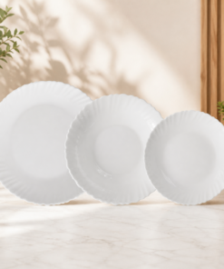 Aparelho de Jantar Vidro Branco 12 Peças White Bela