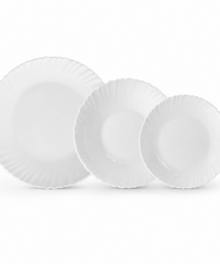 Aparelho de Jantar Vidro Branco 12 Peças White Bela