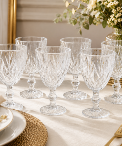 Taça de Vidro Diamante Transparente 340ml