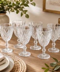 Taça de Vidro Diamante Transparente 340ml